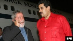 Luiz Inacio Lula Da Silva (i) junto a Nicolás Maduro (d).Foto de ARCHIVO.