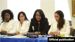 Laritza Diversent, directora de Cubalex, habla en una audiencia de la Comisión Interamericana de Derechos Humanos.