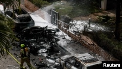 Consecuencias de la ofensiva iraní registrada el sábado 4 de abril en una zona del centro de Israel. REUTERS/Florion Goga
