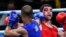 Roniel Iglesias (azul) derrotó a Vladimir Margaryan (rojo).