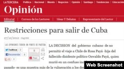 Editorial: "una muestra más de la vulneración a los derechos que comete el régimen dictatorial de la isla" 