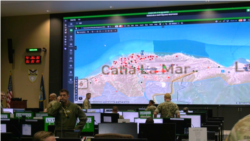 Oficiales en el Comando Sur de EEUU registran la presencia y asistencia que en Venezuela tras el doble terremoto de la semana pasada. (OCB) 