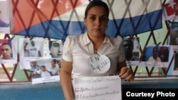 Arianna López, esposa de un preso político, en ayuno por la libertad. (Foto cortesía de la activista)