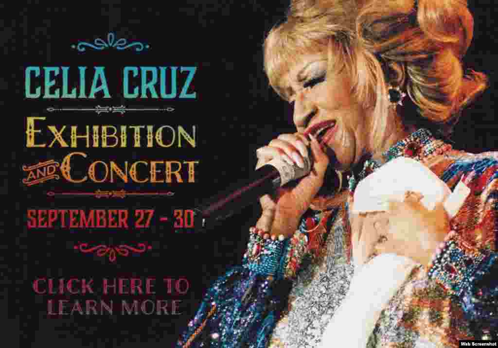 Cartel promocional de las actividades en homenaje a Celia Cruz. (Woodlawn Cementery and Conservancy)