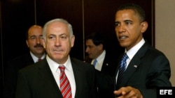 Presidente de Estados Unidos, Barack Obama, junto al lider israelí Benjamin Netanyahu