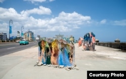 Esculturas del artista cubano José Parla que fueron vandalizadas.