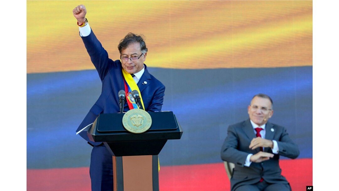 El presidente Petro, tras su discurso del inauguración el pasado domingo.
