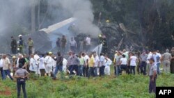 Avión de Cubana que cayó en La Habana.