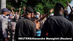 Boinas Negras desplegadas en La Habana durante el levantamiento del 11 de julio. REUTERS/Alexandre Meneghini