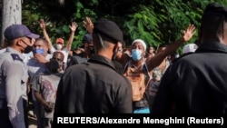 Boinas Negras desplegadas en La Habana durante el levantamiento del 11 de julio. REUTERS/Alexandre Meneghini