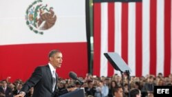 Barack Obama, pronuncia un discurso ante cientos de jóvenes en el Museo Nacional de Antropología de Ciudad de México (México). 
