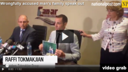 Conferencia de prensa ofrecida por familiares sobre la condena a Cy Tokmakjian. 
