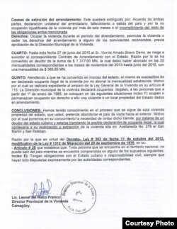 Documento expedido por la Dirección Provincial de Vivienda, Camagüey (II).