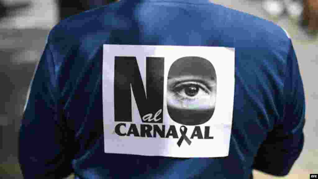 Carteles que critican la celebración de Carnavales en Venezuela abundan en la marcha