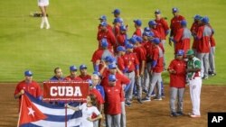 El equipo Cuba invitado a la Serie del Caribe de 2017, en Culiacán, México. (AP Photo/Luis Gutierrez)