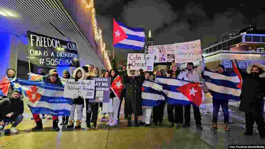 Manifestación global por los Derechos Humanos / Cubanos reunidos en Canadá