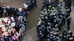 Protestas en Bielorrusia, el 15 de noviembre de 2020 (AP Photo).