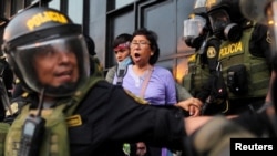 Protestas por la destitución del ex presidente Pedro Castillo, en Lima, Perú