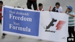 Protestantes exigen libertad en vez de Fórmula Uno