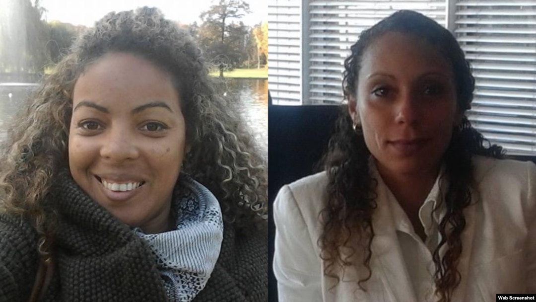 La periodista independiente María Matienzo Puerto y la activista Kirenia Yalit Núñez, de izquierda a derecha.