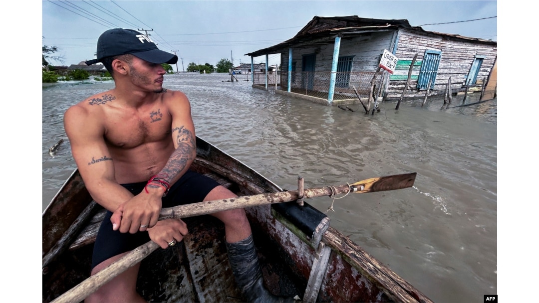 Inundaciones en Artemisa tras el paso del huracán Helene
