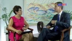 Aymara Lorenzo, corresponsal de Radio y Tv Martí, entrevista a Juan Guaidó