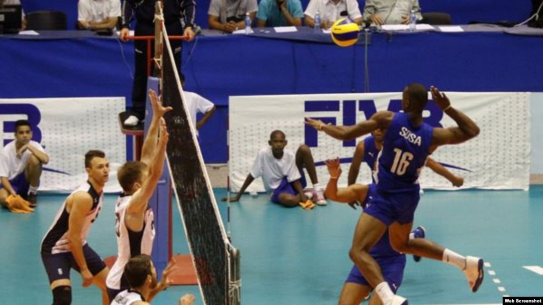 Cuba vs EEUU en voleibol masculino, en La Habana.