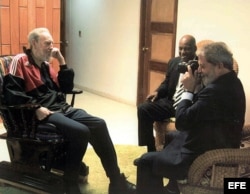 Fidel Castro recibe a Lula da Silva (15 de enero de 2008)
