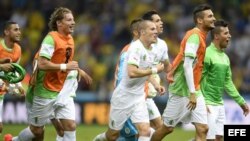 Jugadores de Rusia y Argelia