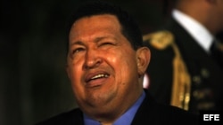 Hugo Chávez durante la visita de una delegación rusa de la empresa petrolera Rosneft. 