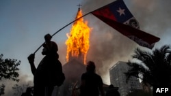 Iglesia de la Asunción quemada en Chile