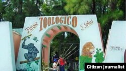 Reporta Cuba. Entrada al parque Zoológico de Sancti Spíritus. Foto de Facebook.