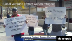 Protesta de los veteranos en Laredo, Texas. 