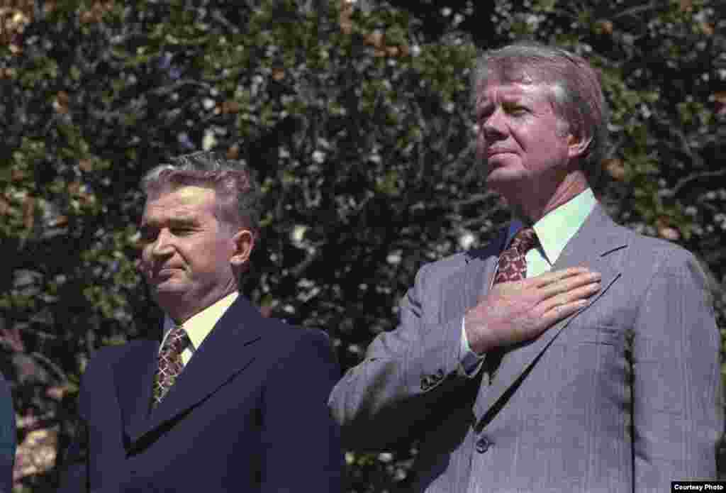 Carter con Ceausescu en la Casa Blanca.