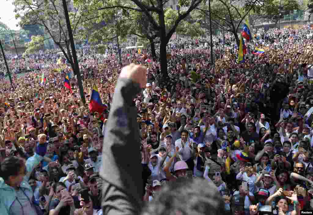 Líder opositor Leopoldo López en Altamira.