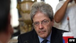 Paolo Gentiloni, ministro de Relaciones Exteriores de Italia, de visita en Cuba.