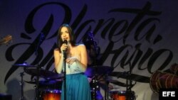 La cantante cubana Diana Fuentes se presentó el viernes 29 de agosto de 2014 en La Habana, durante la presentación de su último disco "Planeta Planetario".