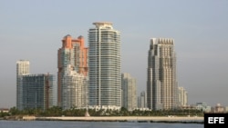 Vista panorámica de Miami Beach, Florida. 