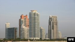 Vista general de varios edificios en Miami Beach, Florida (EEUU). 