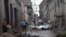 Una calle de Santiago tras el paso de Sandy