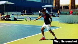 Federer practicó este sábado en la Academia John McEnroe en Nueva York.