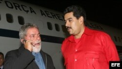 Foto Archivo. 15 de enero de 2009, Luiz Inacio Lula Da Silva y Nicolás Maduro en "La Chinita" de Maracaibo. 