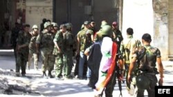 Fotografía de archivo de soldados sirios. 