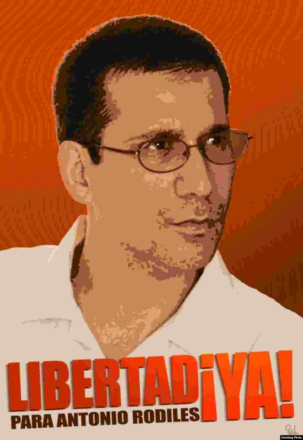 Libertad para Antonio Rodiles, cartel de Rolando Pulido