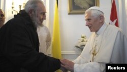 Benedicto XVI y Fidel Castro