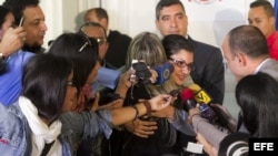 Rueda de prensa de la liberada periodista Nairobi Pinto en Caracas