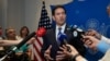 US Secretary of State Marco Rubio speaks to the press in Barranquilla, Colombia, on September 8, 2026.