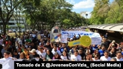 La protesta estudiantil en Caracas el 3 de febrero de 2026.
