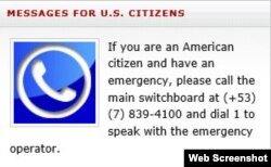 Número telefónico de emergencia de la Embajada de EEUU en La Habana.