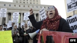Musulmanes protestan en New York